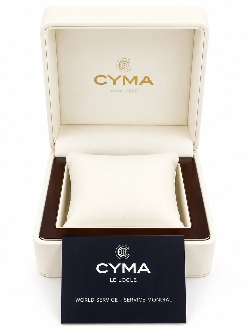 Vintage CYMA Swiss Red Enamel Bracelet Watch Gold Tone Quartz Watch w/ Box